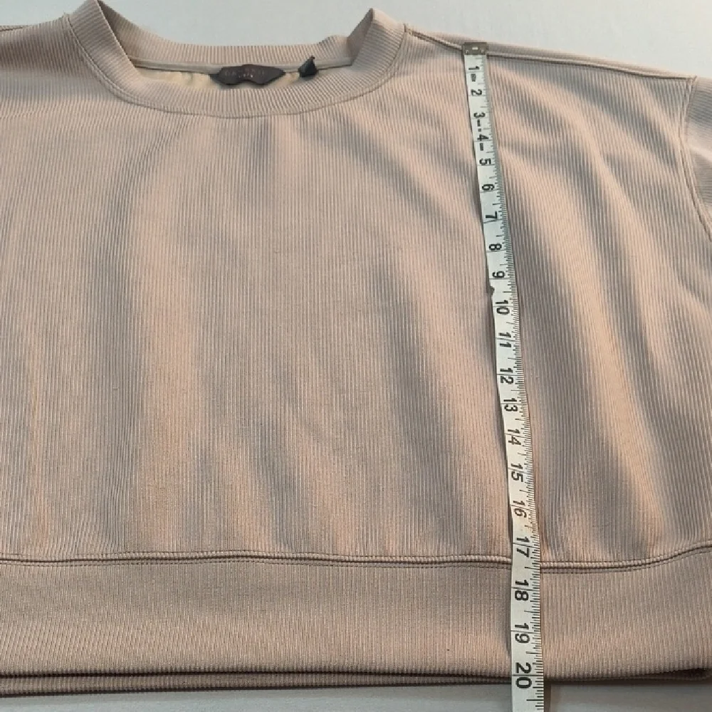 Danskin Skuba Rib Relaxed Long Sleeve Taupe Sweatshirt , Size L
